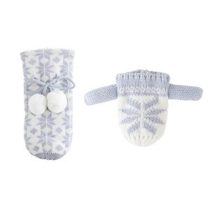 Chic & Tonic Cozy Wine Bag + Coozie Set in Snow White and Blue Snowflake